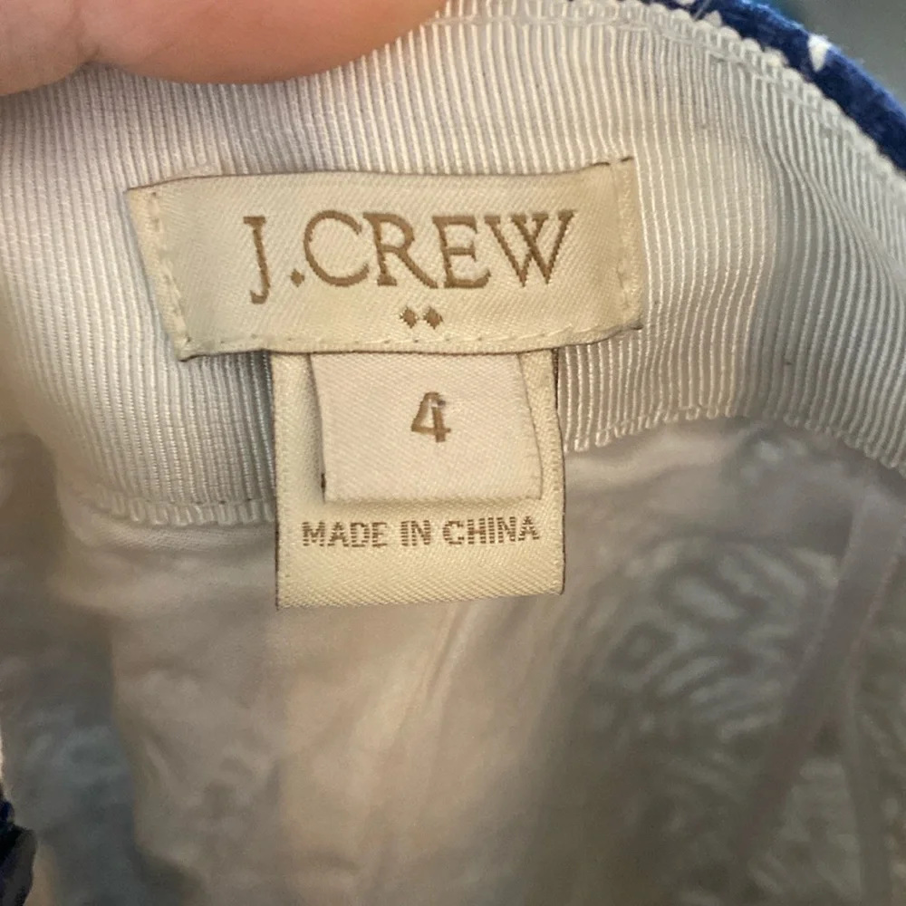 J, Crew navy blue and white design on skirt womens - Picture 2 of 5